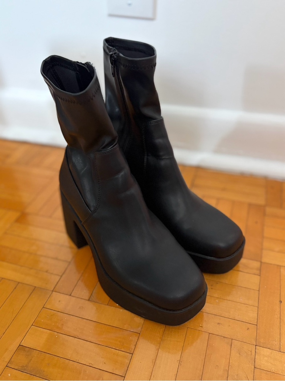 Aldo Black Platform Ankle Boots